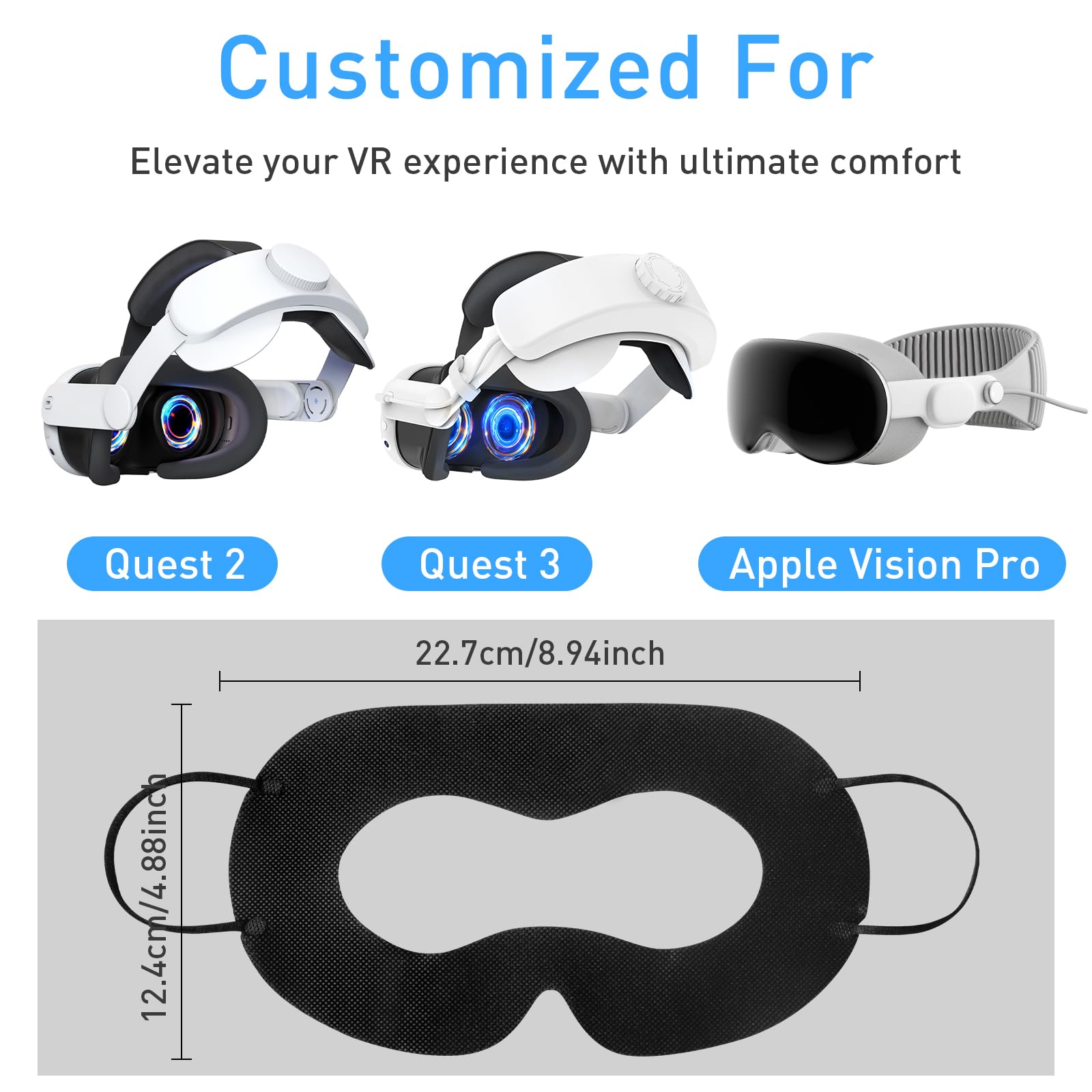 Fuyaha Vr Face Cover Disposable Hygiene Vr Face Eyes Mask Pads Facial Interface For Meta Quest 3 Quest 2, Accessories For Apple